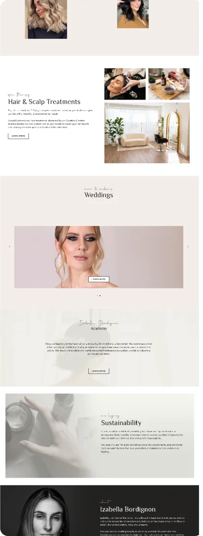 Segunda parte da Home - Criação de site da Izabela bordignon